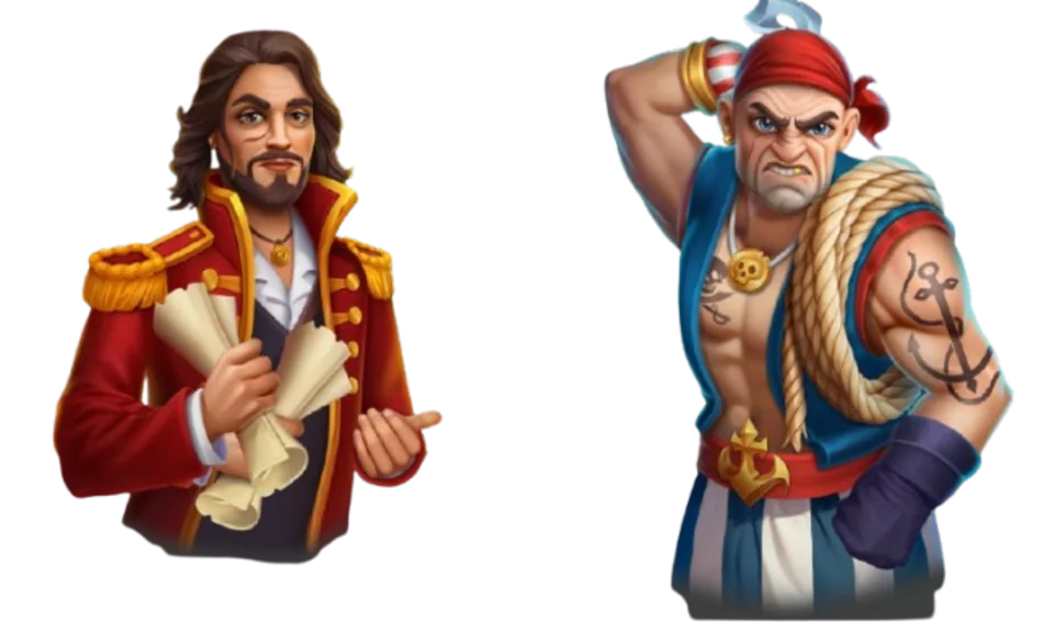 characters: Corsair with Maps, Pirate with Tattoos