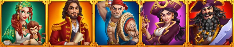 characters of Blackbeard's Bounty Slot